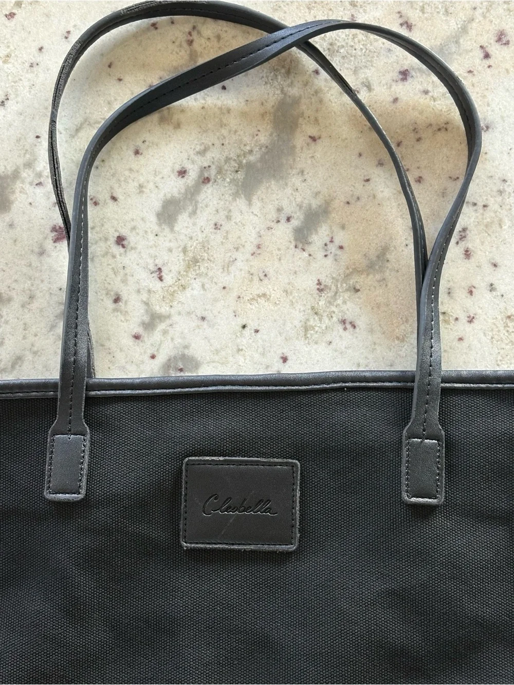 Cleobella Black Canvas Tote Bag with Leather Handles - perfect beach bag